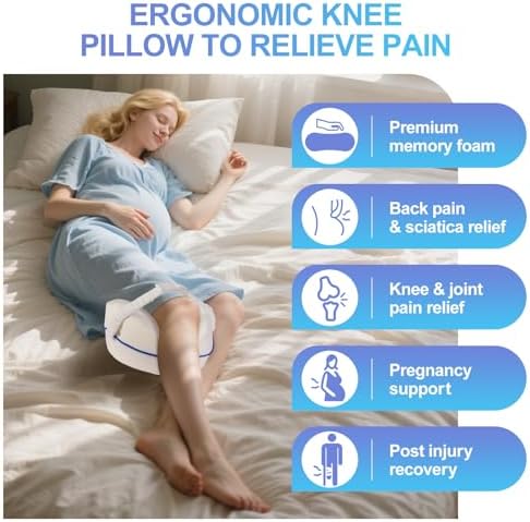 Gaozen Ergonomic Knee Support Pillow for Sleep and Back Pain Relief
