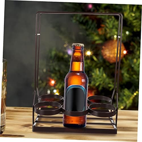 Cabilock Wine Bottle Holder Iron and Wood Storage Stand