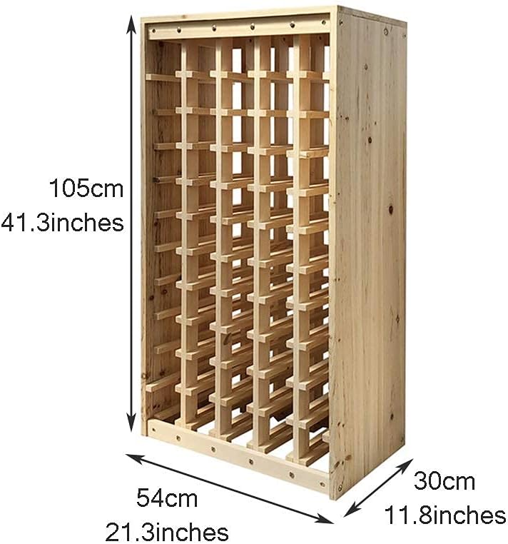 Natural Cedar Freestanding Wine Rack for 55 Bottles