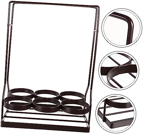 Cabilock Wine Bottle Holder Iron and Wood Storage Stand