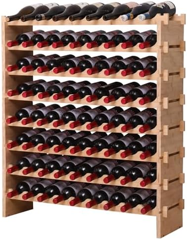 FDHUIJIA 72-Bottle Bamboo Wine Rack Cabinet 1