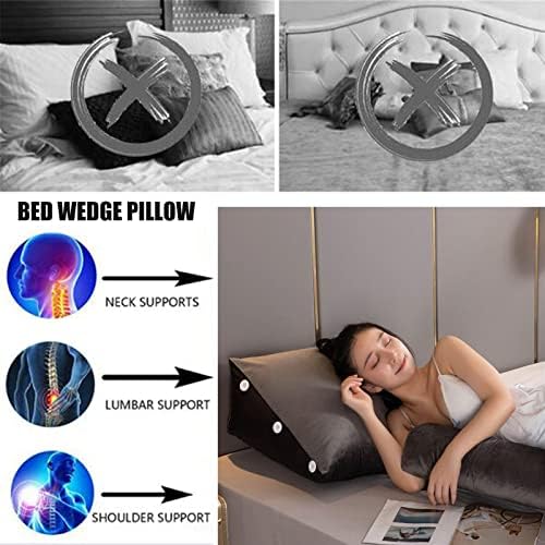 ZZYK Triangular Headboard Backrest Pillow - Grey 177 Adjustable Comfort Support