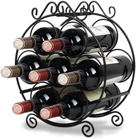 Maypes 7-Bottle Iron Wire Wine Rack for Countertop