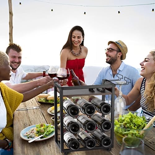 Facka 4-Tier Tabletop Wine Rack with 9 Bottles 1