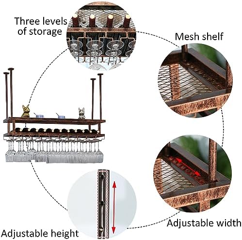 LIGUOYI Adjustable Wine Glass Rack Vintage Style