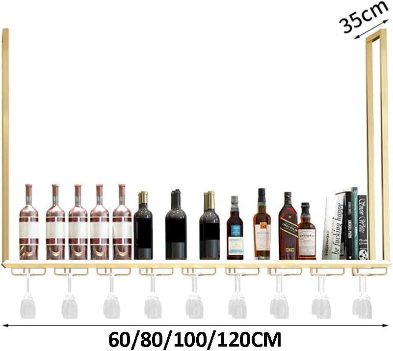 ZJDYDY Wall-Mounted Wine Rack with Gold Decor
