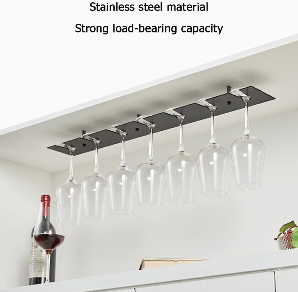 Under Cabinet Wine Glass Holder Rack for Kitchen Bar Storage