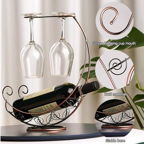 ZYZSY Pirate Ship Wine Glass Rack Freestanding Metal Holder 1