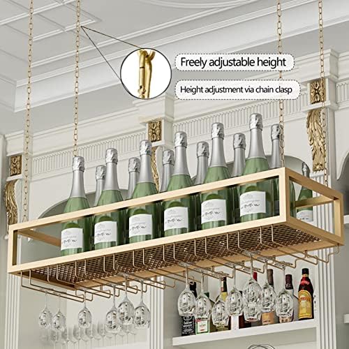 Suuim Ceiling Metal Iron Chain Wine Glass Rack 1