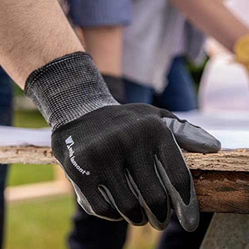 Wells Lamont Mens Nitrile Coated Work Gloves Large Black