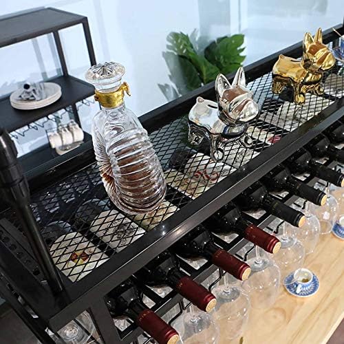 Wall-Mounted Wine Rack with Adjustable Height - 80cm Black