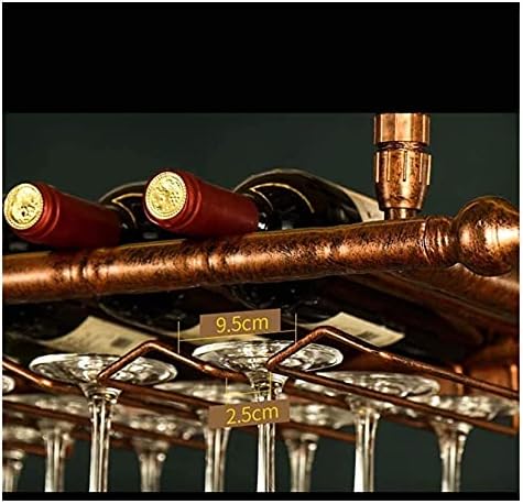 Hanging Wine Rack with Glass Holder and Shelf - 100cm30cm Bronze