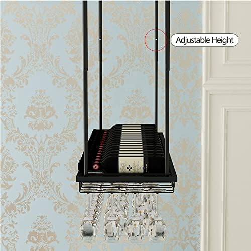 Ceiling Wine Rack Black Adjustable Floating Shelves for Kitchen and Bar