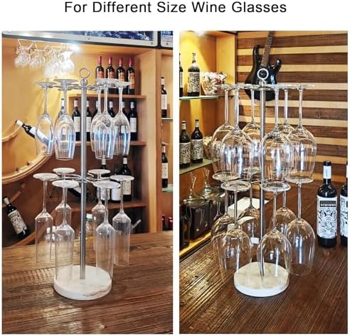 GZILA 12 Glass Wine Holder with Marble Base