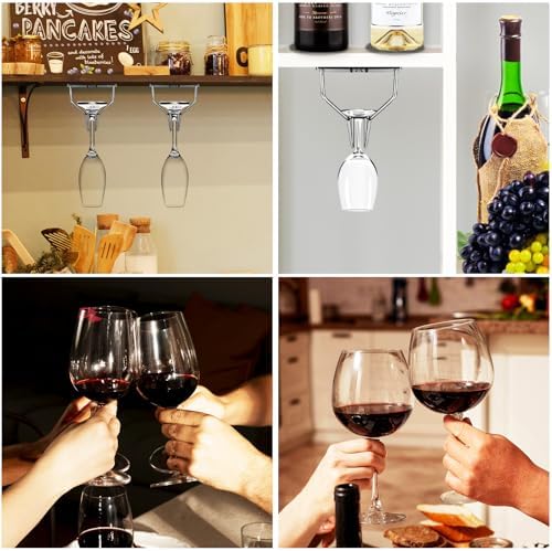 Lemecima 4Pack Stainless Steel Wine Glass Holder 14 Inch Rack