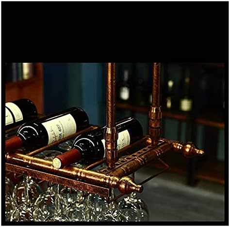 Hanging Wine Rack with Glass Holder and Shelf - 100cm30cm Bronze