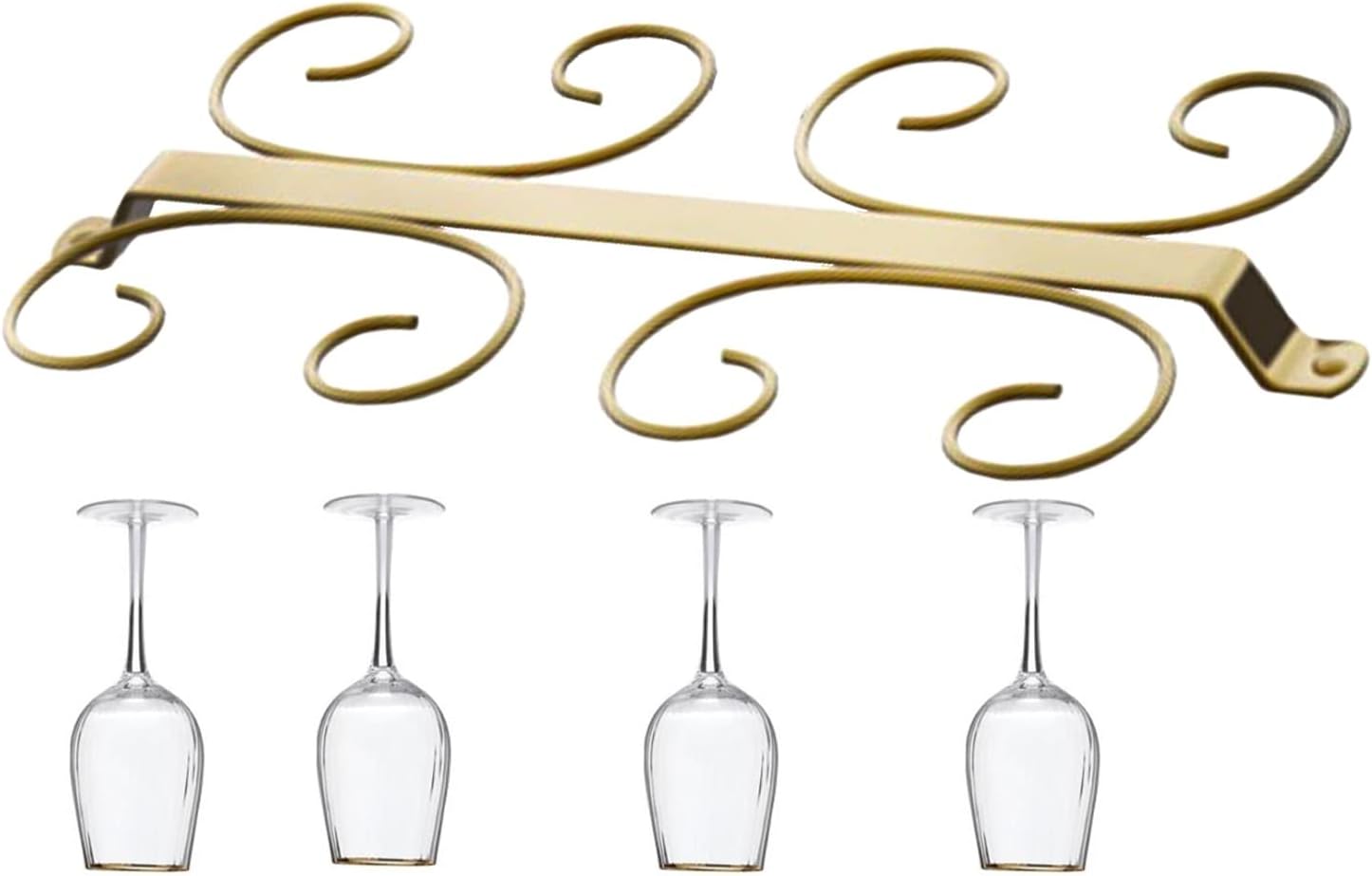WORDFUN Gold Metal Wine Glass Holder 16 Hooks