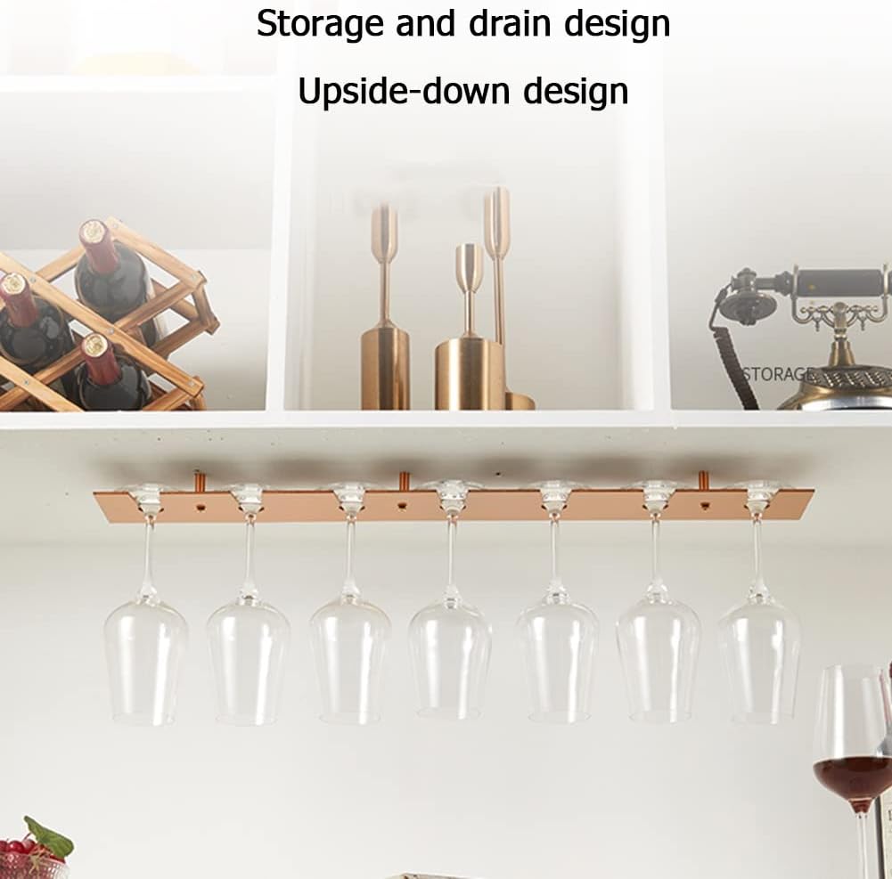 Under Cabinet Wine Glass Holder Rack for Kitchen Bar Storage