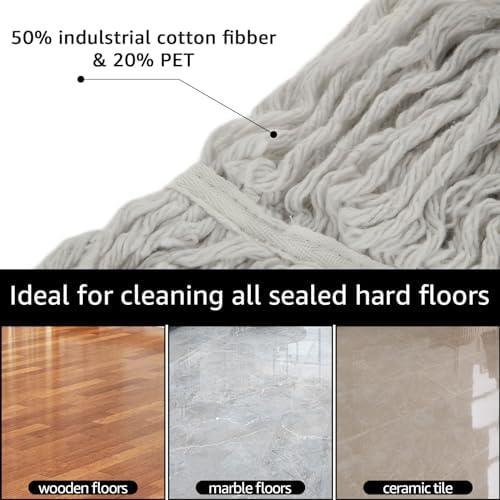 10Pcs Loop-End Mop Head Refills for Heavy Duty Cleaning