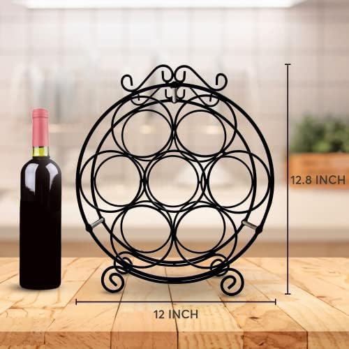Maypes 7-Bottle Iron Wire Wine Rack for Countertop