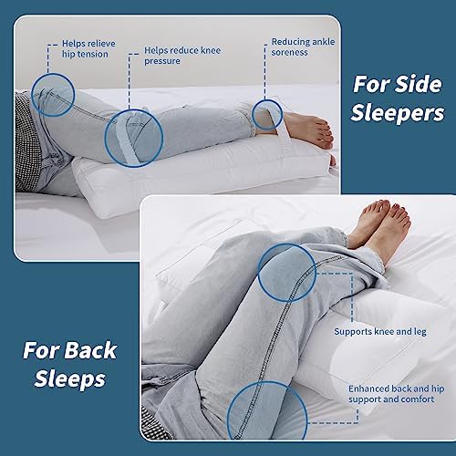 HOMBYS Knee Pillow for Side Sleepers 3 Height Cotton Leg Pillow