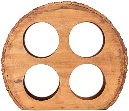 Vintiquewise Round Wood Log Style 4 Bottle Wine Rack
