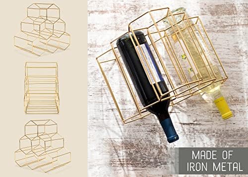 NAT Jules Honeycomb Gold Tone Wine Rack 1
