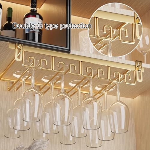 Wine Glass Wall Rack Organizer - Gold 1