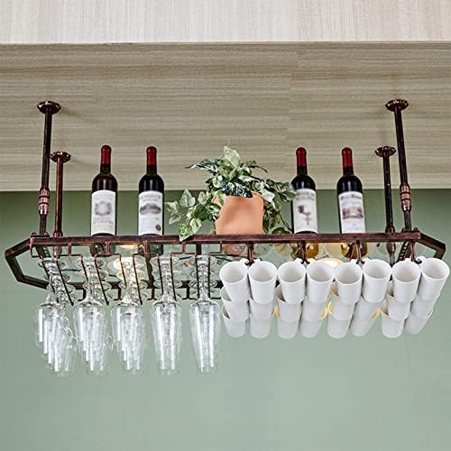LUCEAE Ceiling Wine Rack with Glass Holder 80x30cm