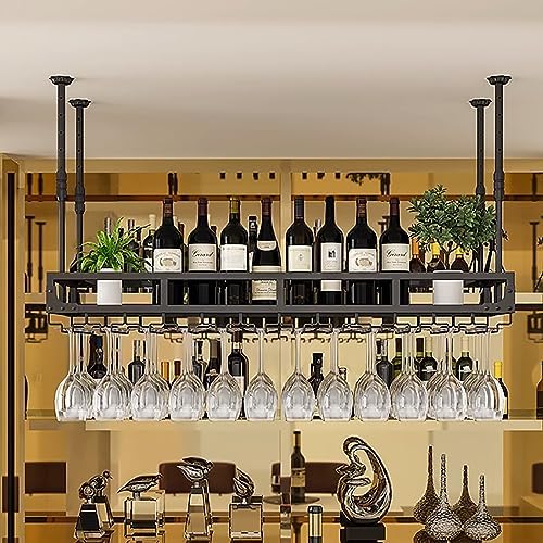Adjustable Ceiling Wine Rack with Durable Metal Frame 1