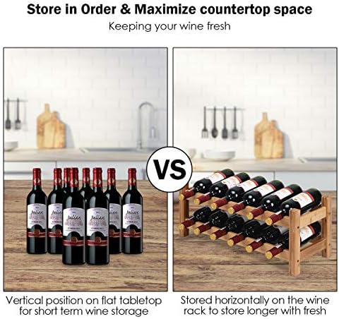 COSTWAY 12-Bottle Bamboo Wine Rack Free Standing