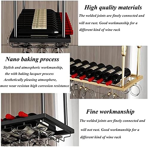 Adjustable Wall-Mounted Wine Glass Rack 2 in 1 Industrial Style Holder
