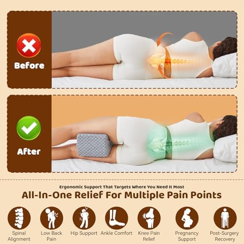 Premium Memory Foam Knee Pillow for Side Sleepers
