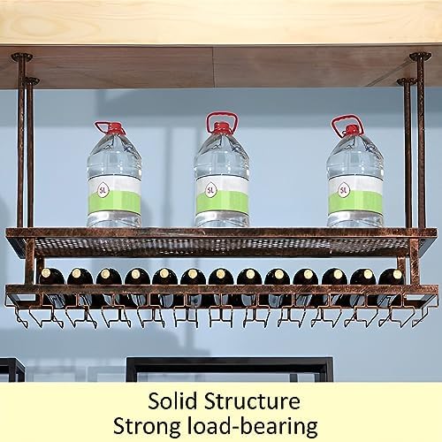 LIGUOYI Hanging Wine Glass Rack Adjustable 3-Layer Metal Organizer
