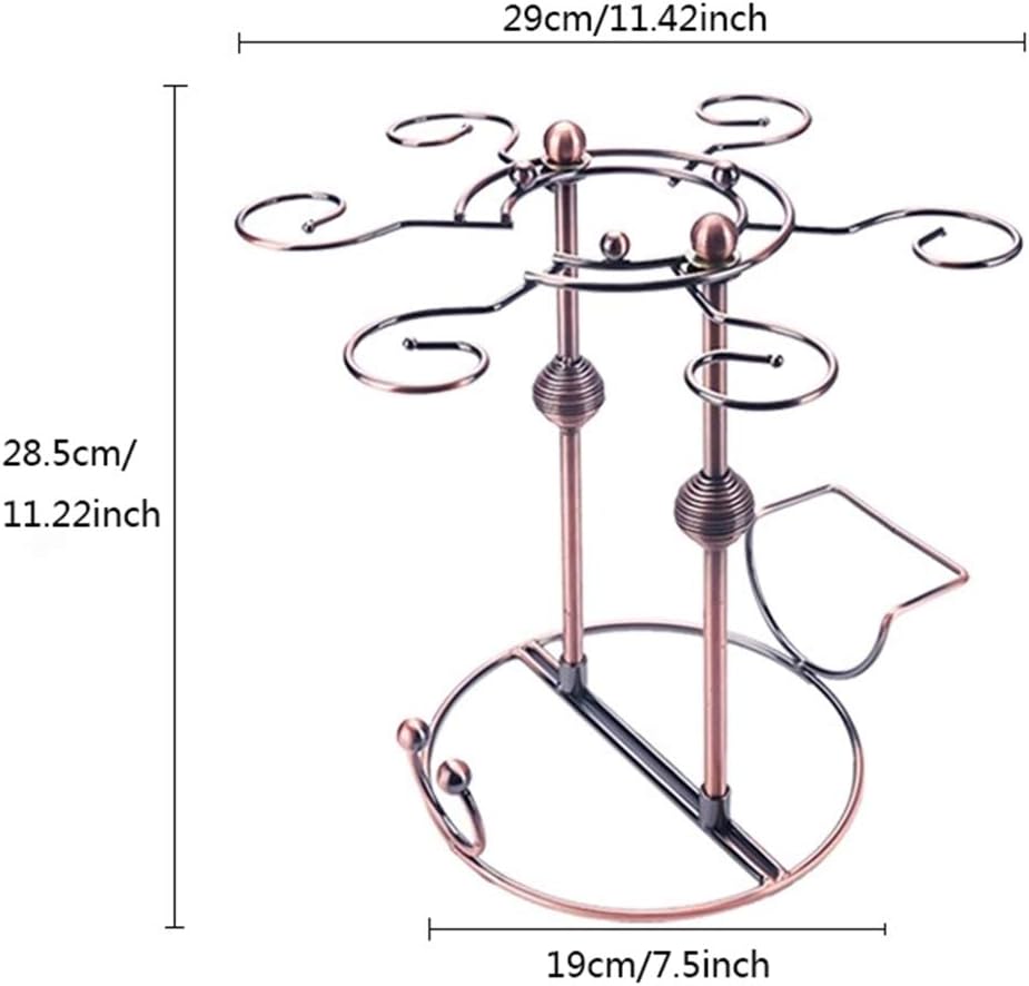 HorBous Wine Glass Rack with 6 Hooks for Home and Bar