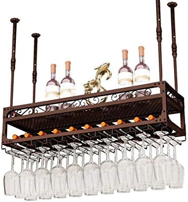 Adjustable 2-Layer Wall-Mounted Wine Rack with Glass Holder