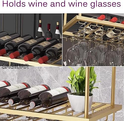 Adjustable Wine Glass Hanger Space-Saving Iron Rack for Wine Storage