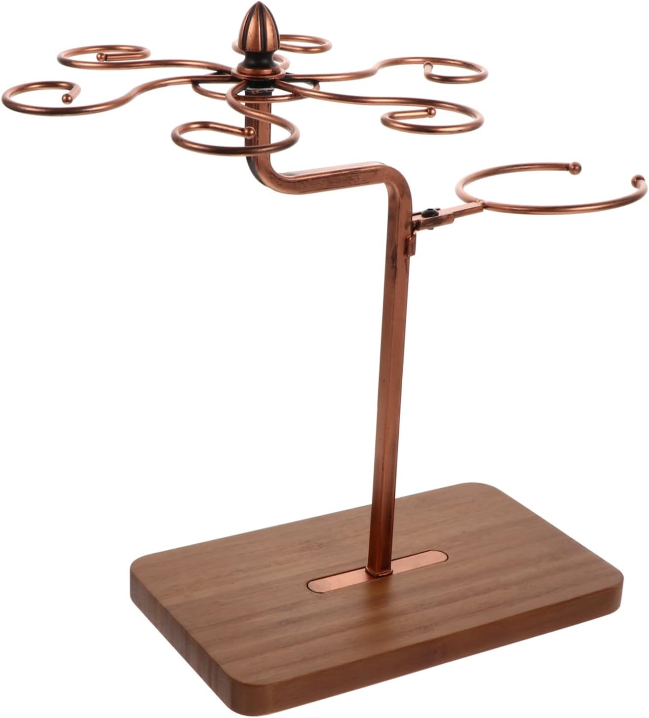 Ciieeo 1pc Iron Wood Wine Glass Holder