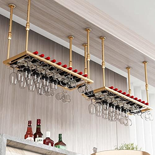 Suuim Wall-Mounted Wine Rack with Ceiling Shelf Display
