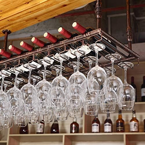 Adjustable Ceiling Wine Glass Holder Rustic Metal Wine Rack