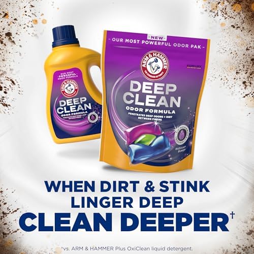 ARM HAMMER Deep Clean Odor Laundry Detergent Paks 44 Count 44 Loads