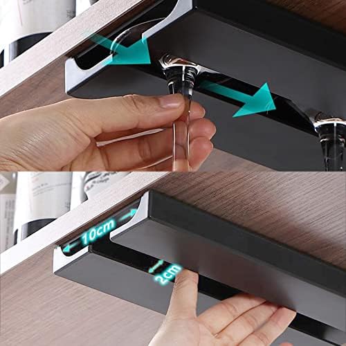 WORDFUN Wine Glass Holder Rack 2 PCS Black Plastic