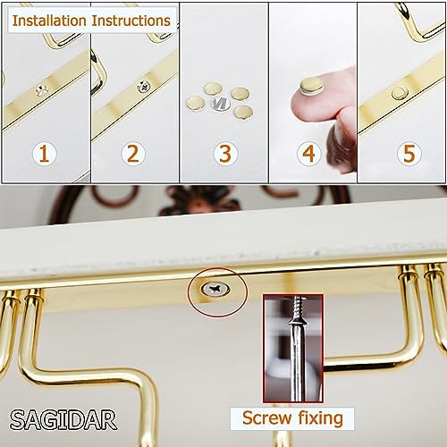 SAGIDAR Stemware Rack for Glasses Storage Stainless Steel