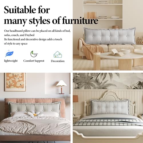 Homecozy Bed Wedge Pillow - 39in White Twin Polyester Headboard Support