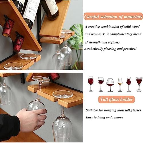 ZJDYDY Wall-Mounted Wooden Wine Rack Set