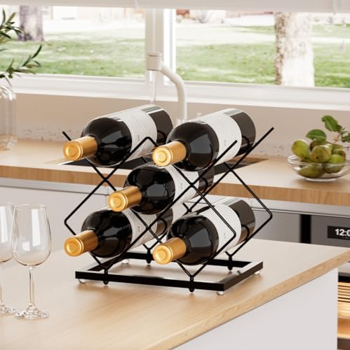 Urban Deco Small Wine Rack 5 Bottle Holder - Black