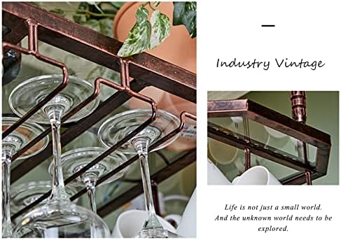 LUCEAE Ceiling Wine Rack with Glass Holder 80x30cm