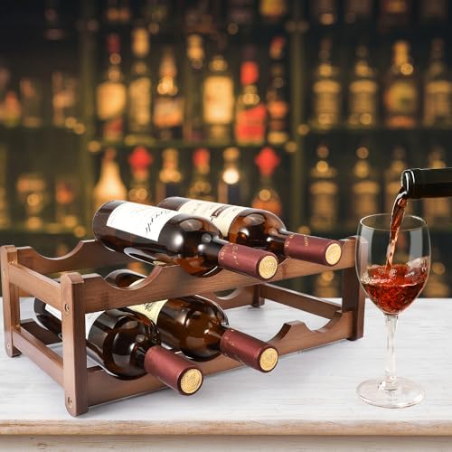 PAMISO 2 Tiers Wine Rack for 8 Bottles