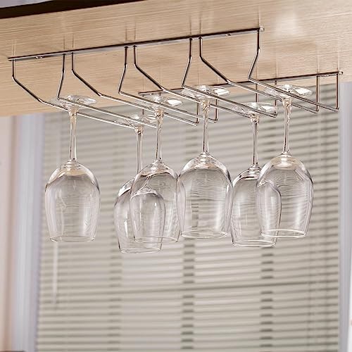 OWKAY Wine Glass Rack with 34cm Two Rows