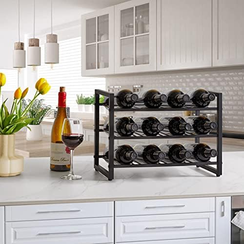 IBUYKE Freestanding 3-Tier Metal Wine Rack